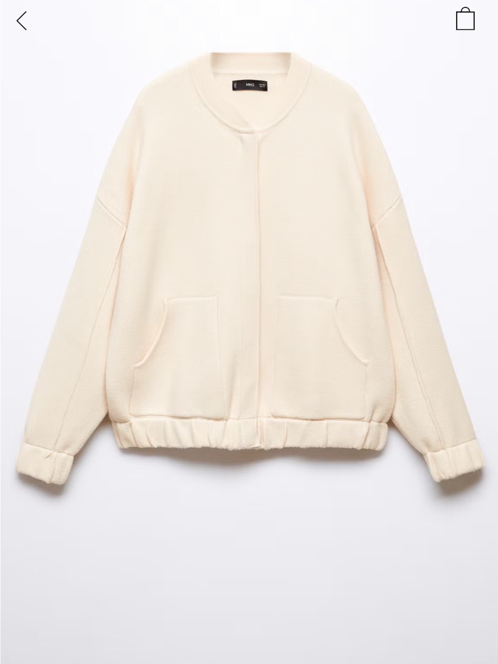 Mango Cream Bomber Jacket